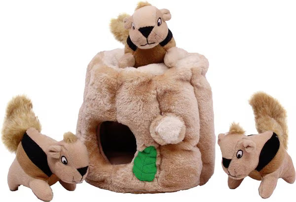Outward Hound Hide A Squirrel Squeaky Puzzle Plush Dog Toy