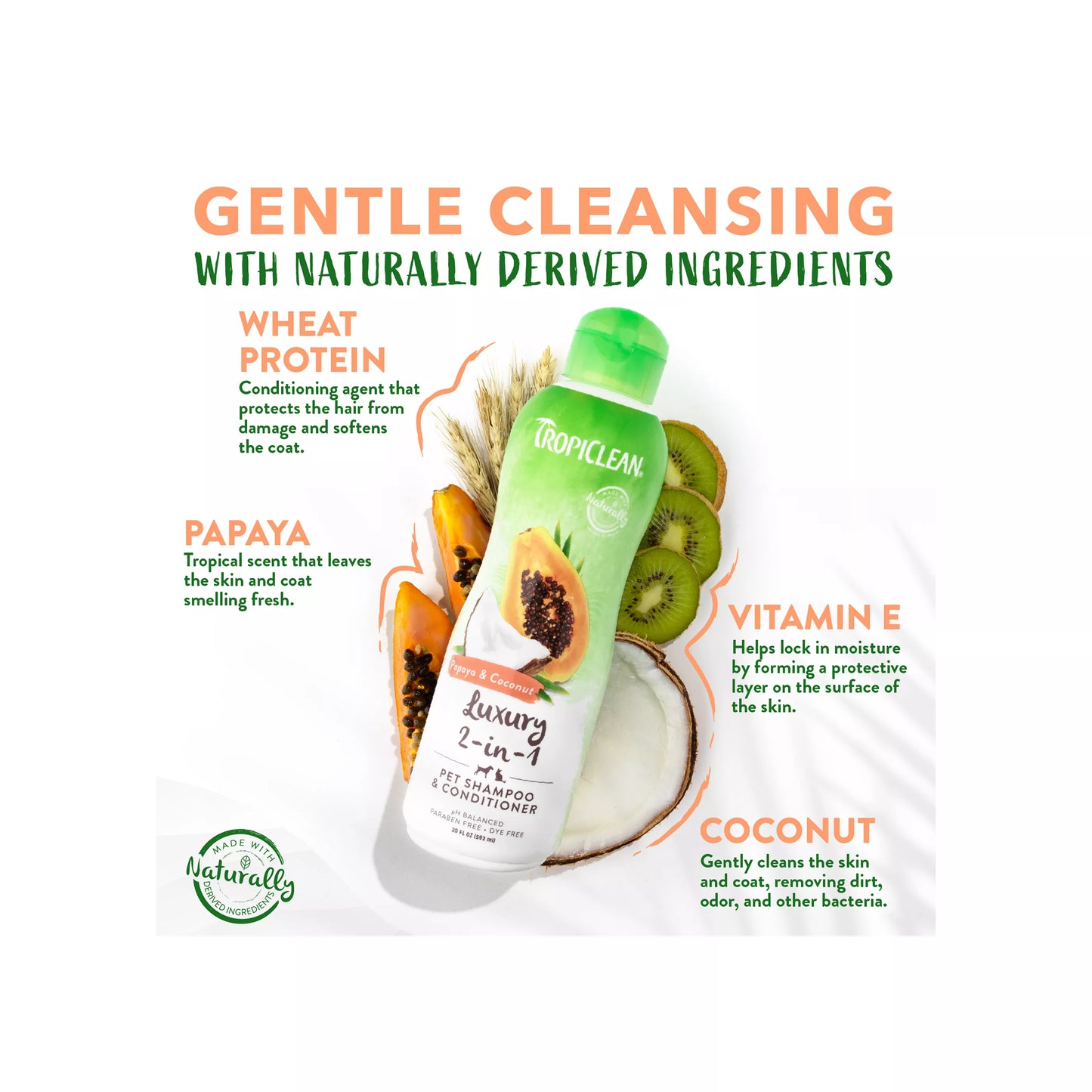 TropiClean® Papaya & Coconut Dog Shampoo & Conditioners