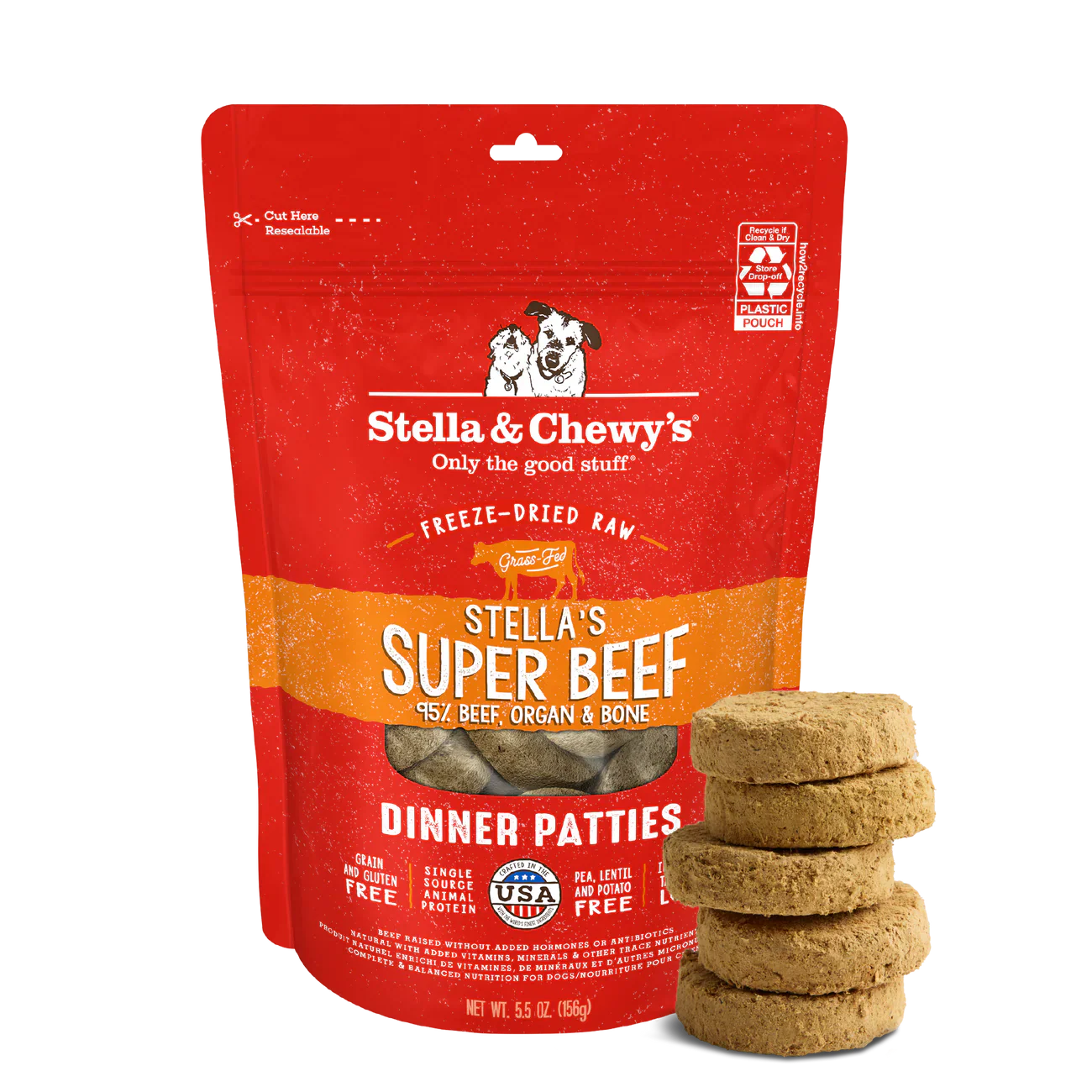 Stella & Chewy's Freeze Dried Raw Dinner Patties High Protein Super Beef Recipe Dry Dog Food