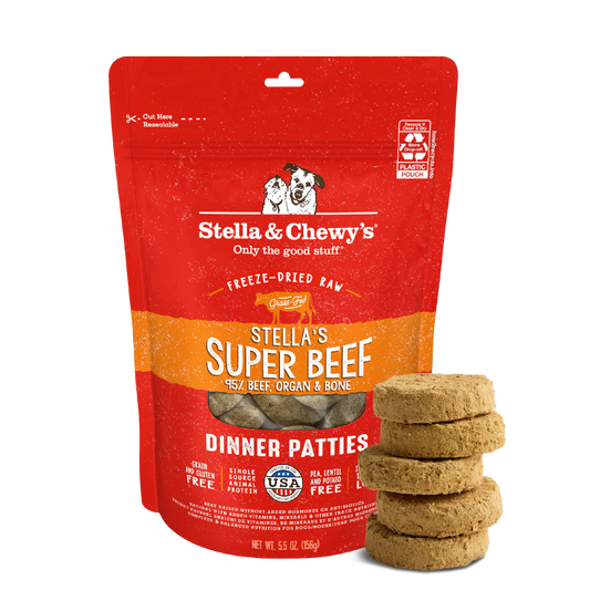 Stella & Chewy's Freeze Dried Raw Dinner Patties High Protein Super Beef Recipe Dry Dog Food
