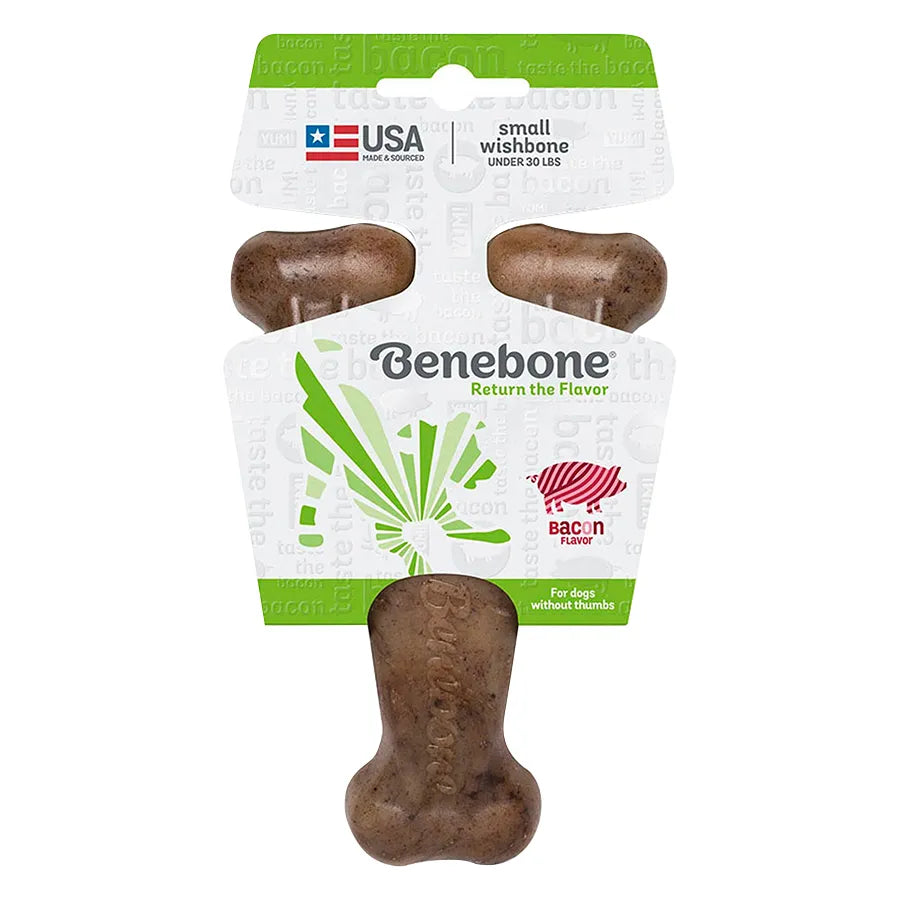 Benebone Wishbone Durable Dog Chew Toy (Real Bacon Flavor)
