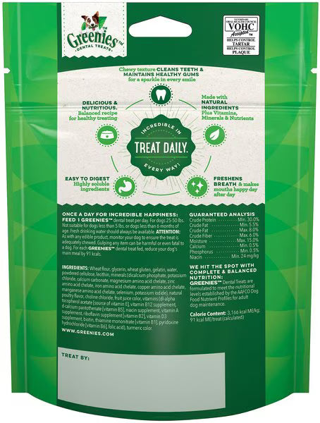 Greenies Regular Original Chicken Flavor Dental Dog Treats